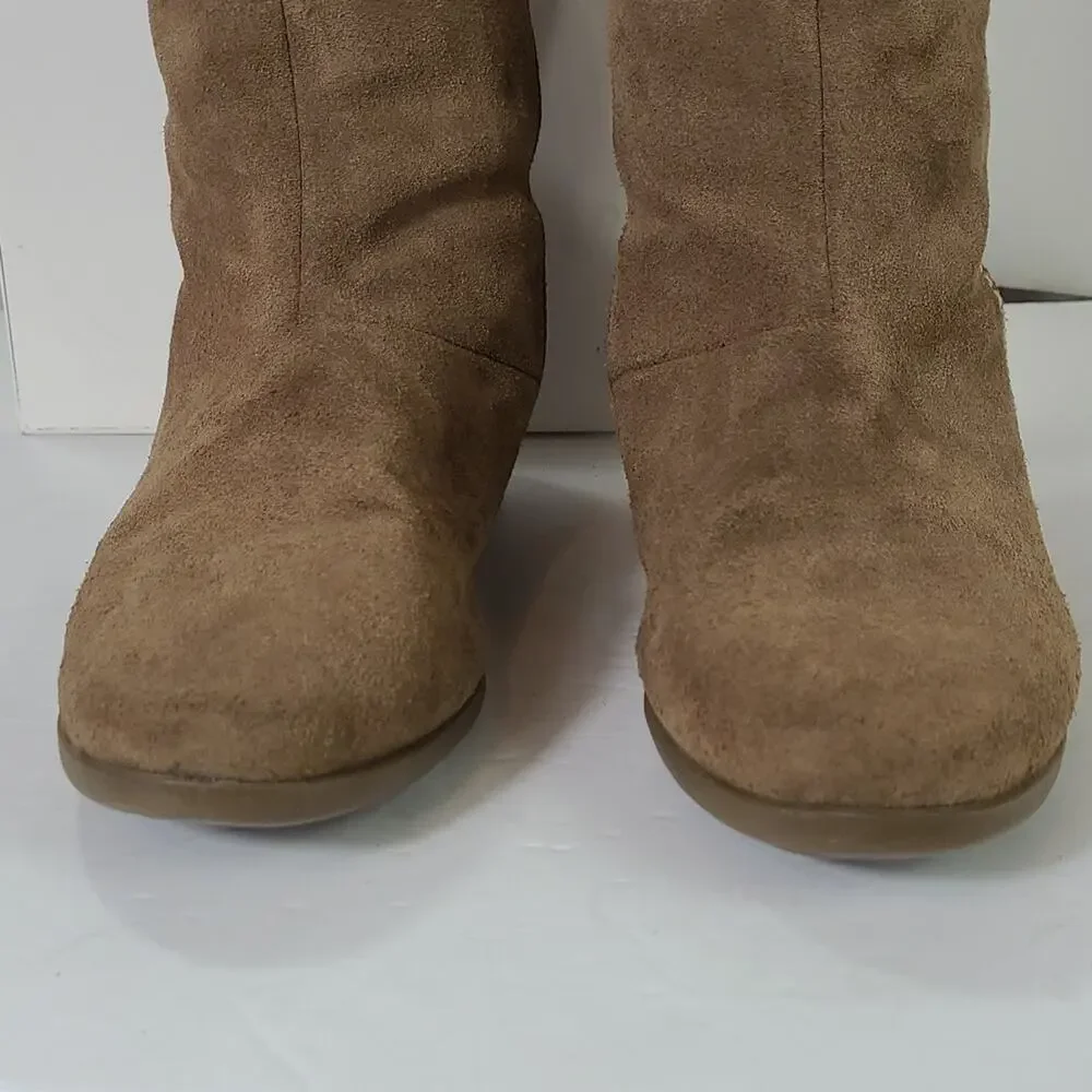 Sporto Ella SZ 9 Boots Waterproof Suede Insulated Brown Pull On Rubber Sole